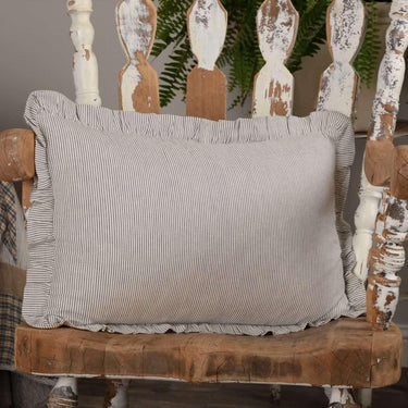Dakota Star Farmhouse Blue Ticking Stripe Fabric Pillow 14x22 VHC Brands - The Fox Decor